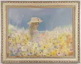 Igor Pantuhoff, A Young Beauty in Field of Flowers, Oil on canvas