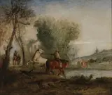 Horace Vernet, Crossing the River circa 1860, Oil on canvas