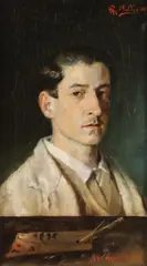 Pierre-Alexandre Sallès, Self Portrait-, Oil on canvas