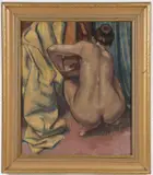 French School, Portrait of a Crouching Female Nude