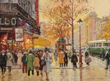 Édouard Cortès, Parisian Street Scene, Oil on canvas