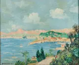 Johannes Schiefer, The French Riviera, Oil on artist board