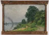 Gabriel Charles Deneux, Impressionist Summer Landscape, Oil on board