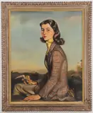 Igor Pantuhoff, Portrait of a Well-Dressed Young Woman in Riding Clothes, Oil on canvas