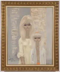 Igor Pantuhoff, Portrait of a Woman and Girl, Oil on canvas