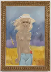 Igor Pantuhoff, Portrait of a Nude in Field, Oil on canvas