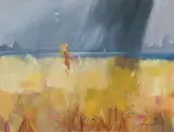 Igor Pantuhoff, Expansive Landscape with Nude Figure, Oil on canvas
