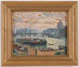 George Brainerd Burr, Le Pont Des Arts, Paris, Oil on wood panel