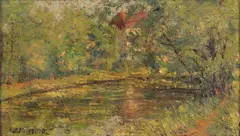 J. Paessen, Impressionistic River Landscape -, Oil on wood panel