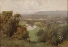 Joseph Longhurst, Expansive Landscape with Figure-, Oil on canvas