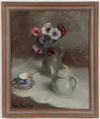 Floral Still Life- by Allan Swisher, Oil on canvas, sold Dec 2021