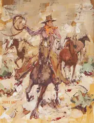 James Colt, The Remuda, Gouache on paper