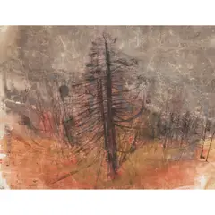 Joan Eardley, FIR TREES PERTHSHIRE, Ink, watercolour and gouache