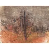 Joan Eardley, FIR TREES PERTHSHIRE, Ink, watercolour and gouache