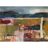 Christine Woodside, DARK HILLS, 1996, mixed media with collage