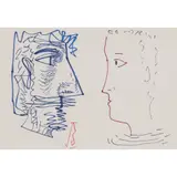 John Byrne, TWO HEADS, coloured ink