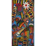 Jimoh Buraimoh, THE FLAUTIST, coloured beads and oil on board