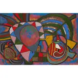 Jimoh Buraimoh, SUPERSTITION, coloured beads and oil on board