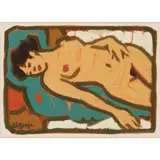 Joan Gillespie, NUDE FIGURE (RECUMBENT), oil on card