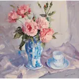 Helen M. Turner, STILL LIFE OF ROSES, oil on canvas