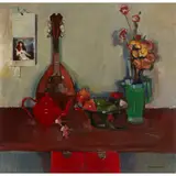 Norman Kirkham, STILL LIFE WITH MANDOLIN, oil on canvas