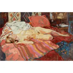 Jack Morrocco, ASLEEP, oil on canvas