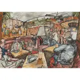 Kate Downie, UNDER THE TELEVISION ('YE CANNA CHANGE THE LAWS O' PHYSICS'), 1987, watercolour and ink