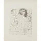 Pablo Picasso, RÉFLEXION DU VIEUX PEINTRE SUR LA FEMME, Drypoint, 40/50