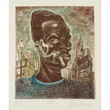 John Byrne, E ST., Lithograph with some hand-colouring, 3/3