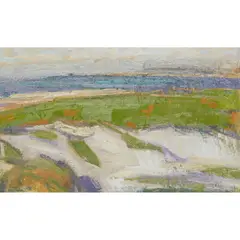 SAND DUNES, ARDNAMURCHAN by Gordon Bryce, Oil on board, sold Feb 2023