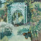 Brenda Lenaghan, SECRET GARDEN AND BUTTERFLY, TYNINGHAME, oil on board