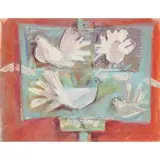 David McClure, FANTAILS ON AN EASEL, Pastel and collage on paper