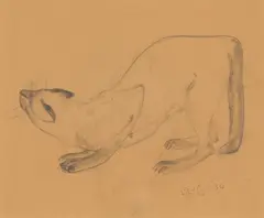 SIAMESE CAT by William McCance, pencil on buff paper, sold Feb 2023