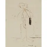 Jankel Adler, STANDING FIGURE: OPUS 17, 1943, ink on paper
