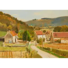 Gerard Passet, LE TOIT ROUGE, oil on canvas