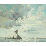 Ian Houston, SAILING BARGE OFF THE EAST COAST, Oil on canvas