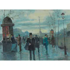 ACROSS THE ESPLANADE by Juan Puig Soler, oil on canvas, sold Feb 2023