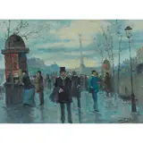 Juan Puig Soler, ACROSS THE ESPLANADE, oil on canvas