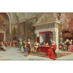 Oreste Cortazzo, IN COURT, oil on panel