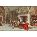 Oreste Cortazzo, IN COURT, oil on panel