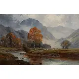 HIGHLAND RIVER LANDSCAPE by Alfred Fontville de Breanski Jnr, oil on canvas, sold Feb 2023