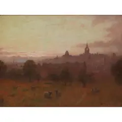 William Barr, DUSK OVER PAISLEY, oil on canvas
