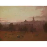 William Barr, DUSK OVER PAISLEY, oil on canvas