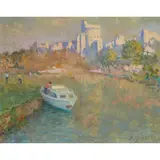 Alan Stenhouse Gourley, SUMMER ON THE RIVER, oil on board