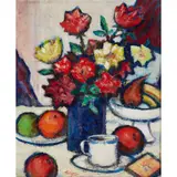 William Walker Telfer, STILL LIFE, ROSES, oil on canvas