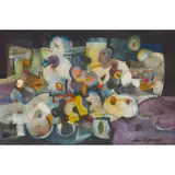 Alfons B. Jasinski, BLACK SEPTEMBER, watercolour and pastel