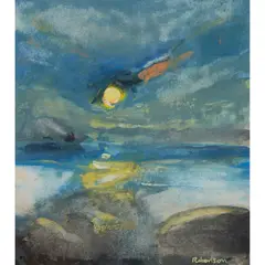 James D. Robertson, MOONLIT SKY, watercolour