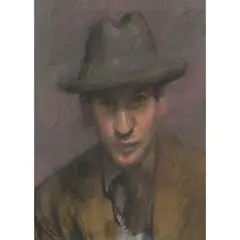 John Sergeant, SELF-PORTRAIT, Pastel on grey paper