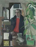 John G. Boyd, SELF-PORTRAIT WITH AVOCADOS, oil on canvas