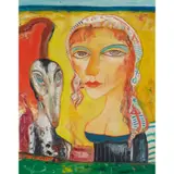John Bellany, WOMAN AND ANIMAL, oil on canvas